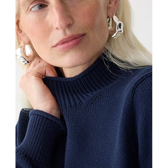 J. Crew Rollneck Ribbed Yarn Fitted Silhouette Sweater Navy Blue Women's Sz. XXS - Picture 14 of 14